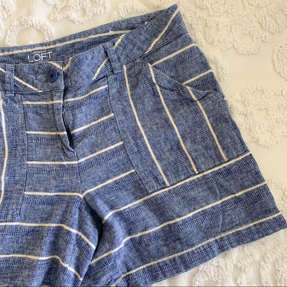 Ann Taylor Loft Chambray Linen Shorts - size 6